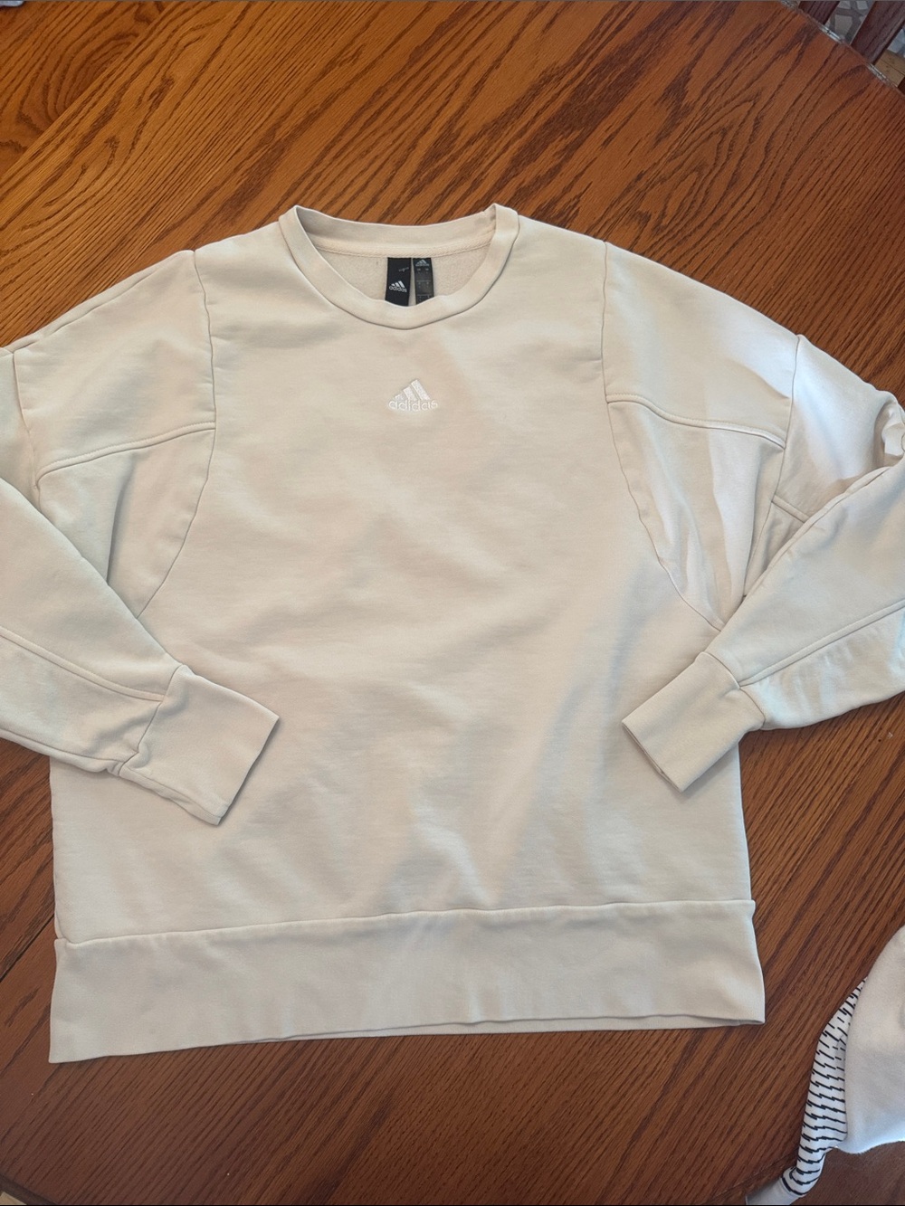 adidas Men's Crewneck Sweatshirt in Light Cream non smoking home